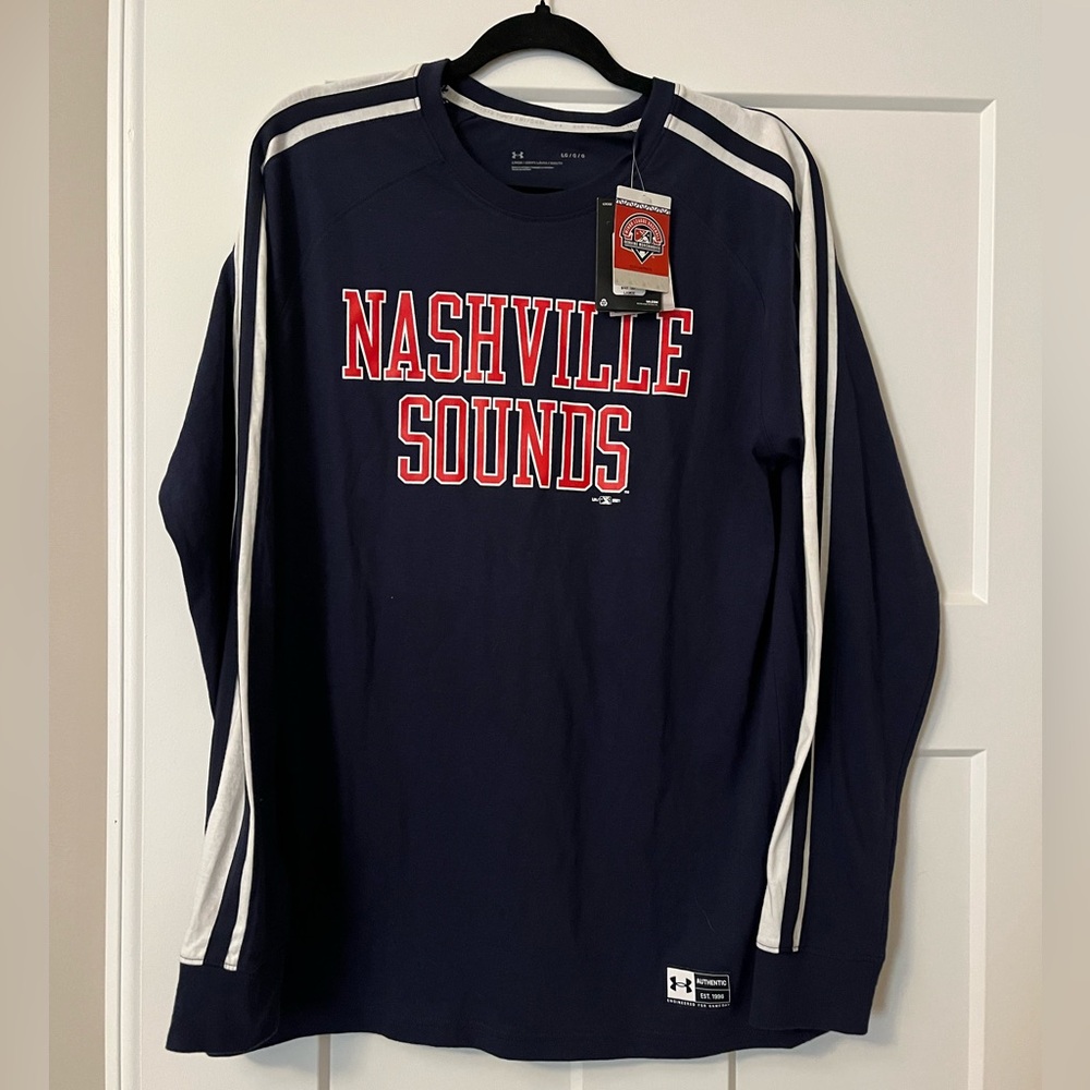 Under Armour Navy and White Nashville Sounds Long Sleeve